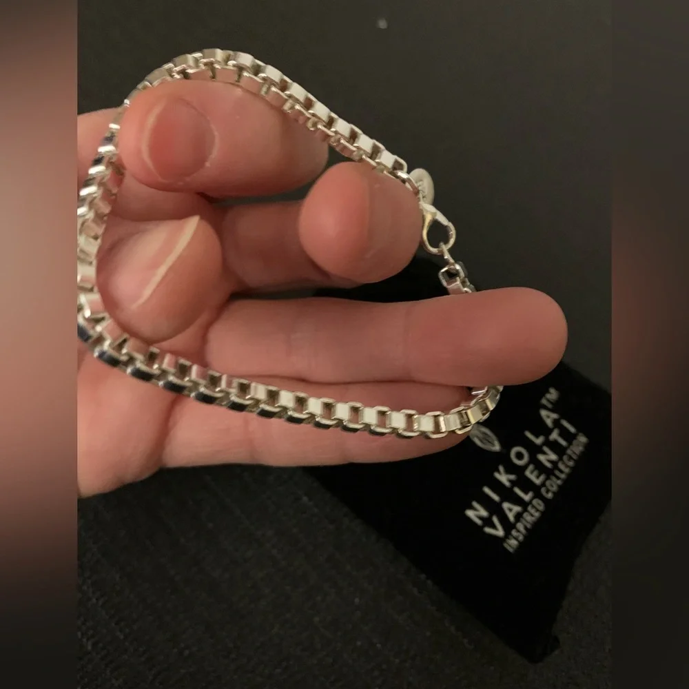 NWB Nikola Valenti Silver plated square link bracelet. - Picture 3 of 5